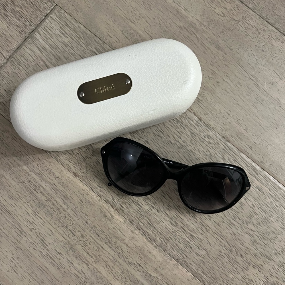 Authentic Chloe Black Sunglasses with Original White Case